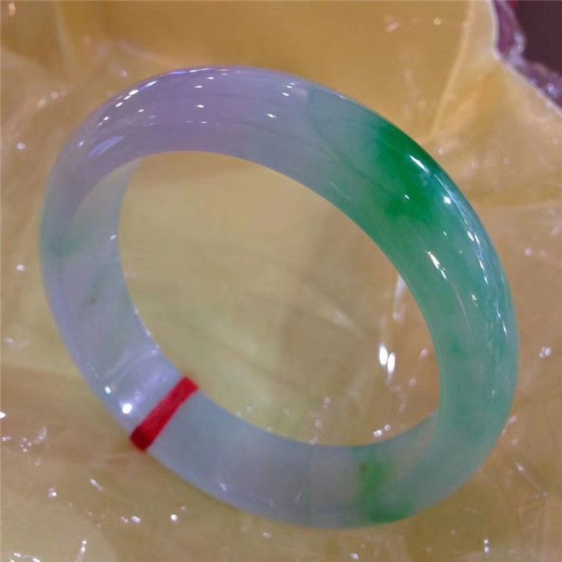 Bracelets - Natural Violet Jadeite , Ice-Waxy Texture,