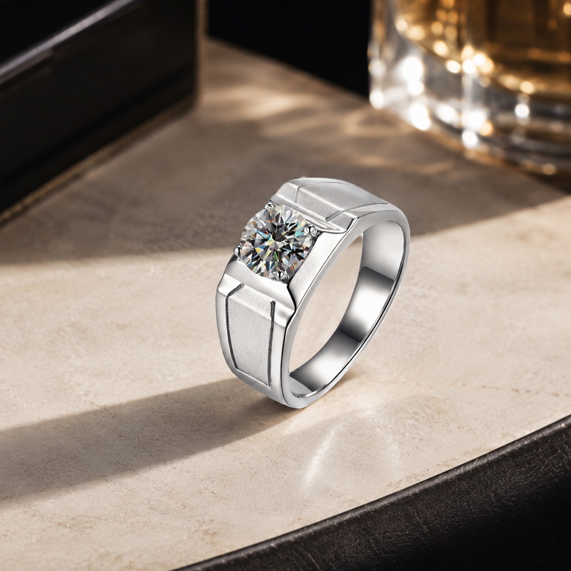 Hot selling s925 sterling silv - Moissanite Engagement Ring 1 Carat ulasan dan harga