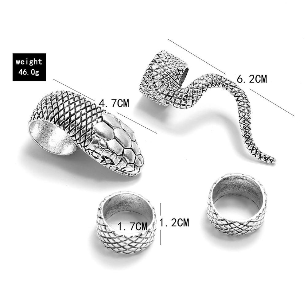 KMVEXO 4Pcs/Set Gothic Steampu - Vintage Punk Knuckle Rings Set ulasan dan harga