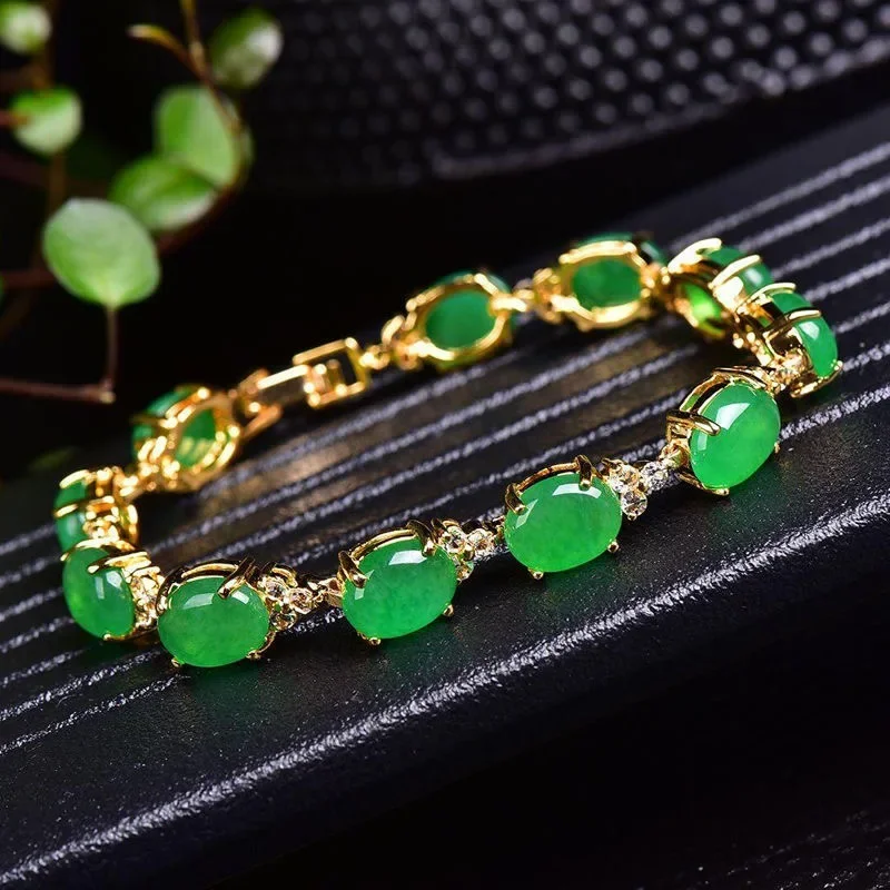 Natural Green Jade Agate LOVE  - Bracelets ulasan dan harga
