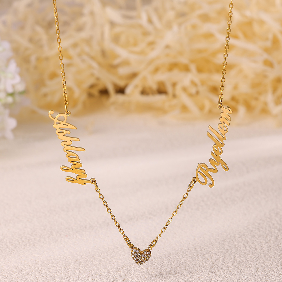 Custom Two Name Necklace For W - Custom Name Necklace Stainless Steel ulasan dan harga