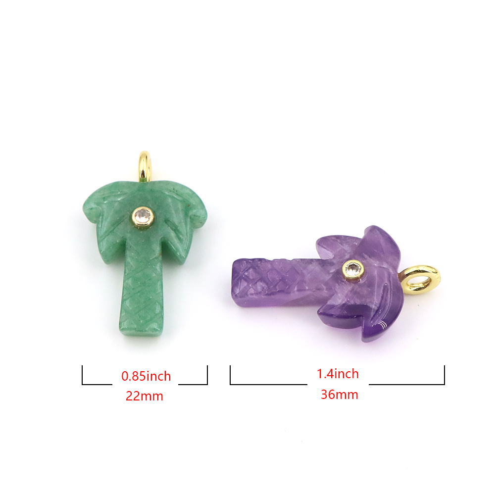 Natural Stone Coconut Tree Pen - Crystal Pendant Necklace Natural Stone ulasan dan harga
