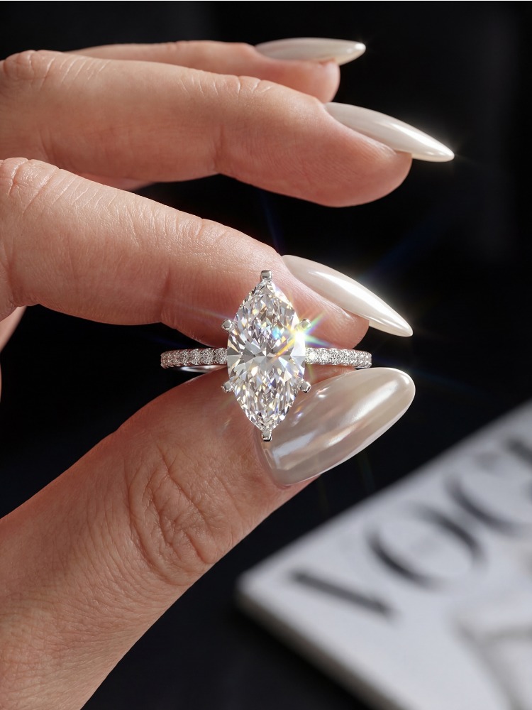 Real 2ct Real Moissanite Diamo - Moissanite Engagement Ring 1 Carat ulasan dan harga