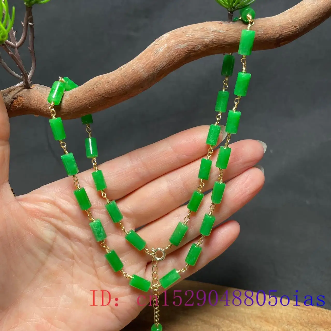 Green Jade Beaded Necklace Vin - Necklaces ulasan dan harga