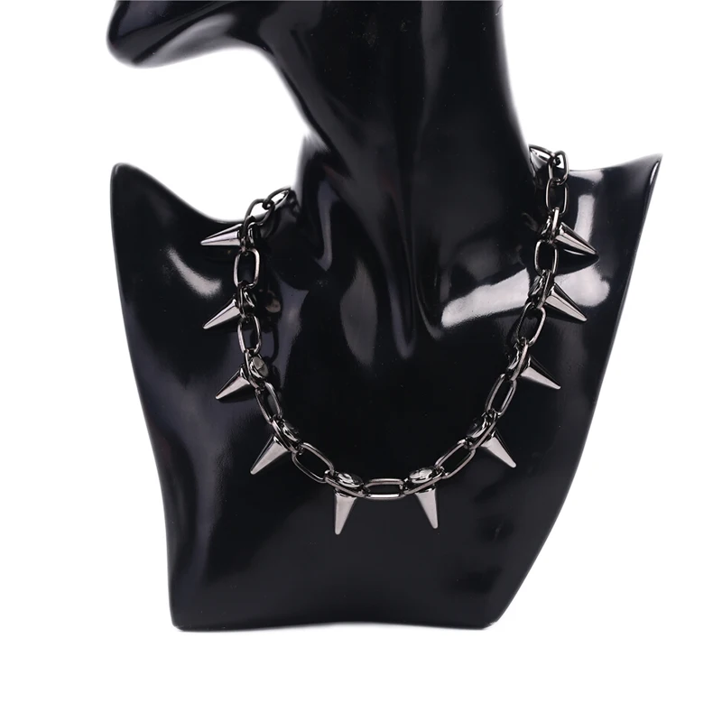 Goth Rock Biker Spike Rivet Co - Goth Punk Spike Choker ulasan dan harga