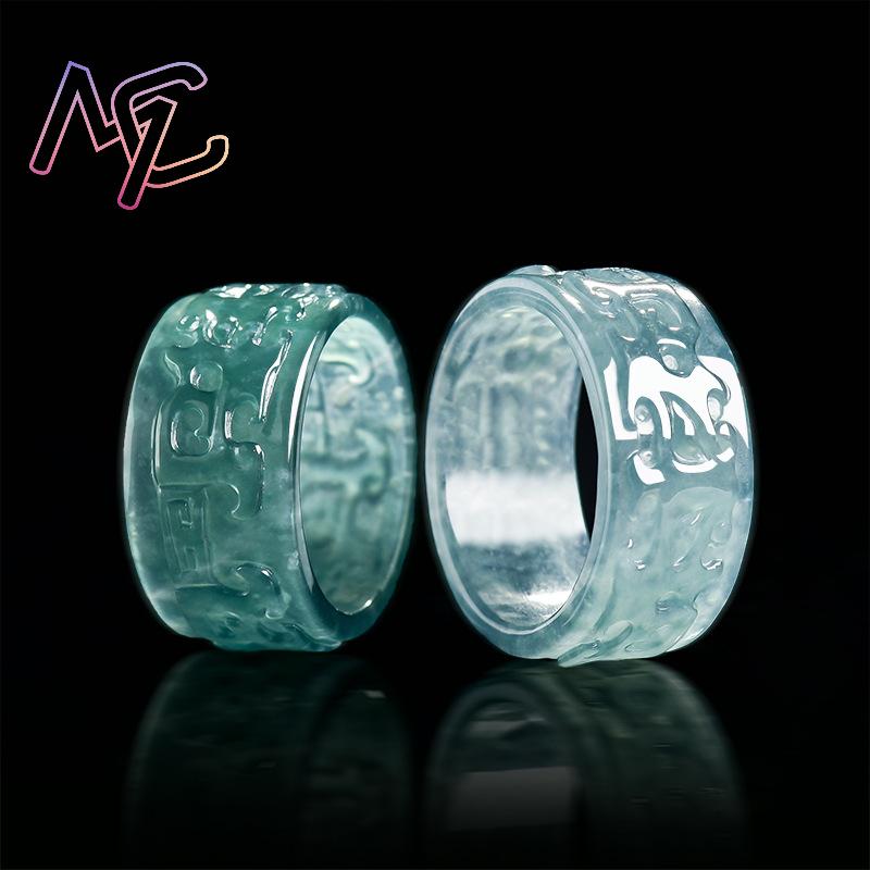 Myanmar Jadeite Taotie Ring Fa - Rings ulasan dan harga