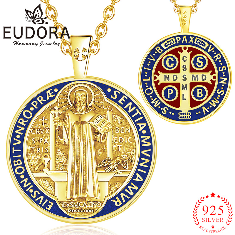 Eudora 925 Sterling Silver Sai - Cross Pendant Necklace Gold ulasan dan harga
