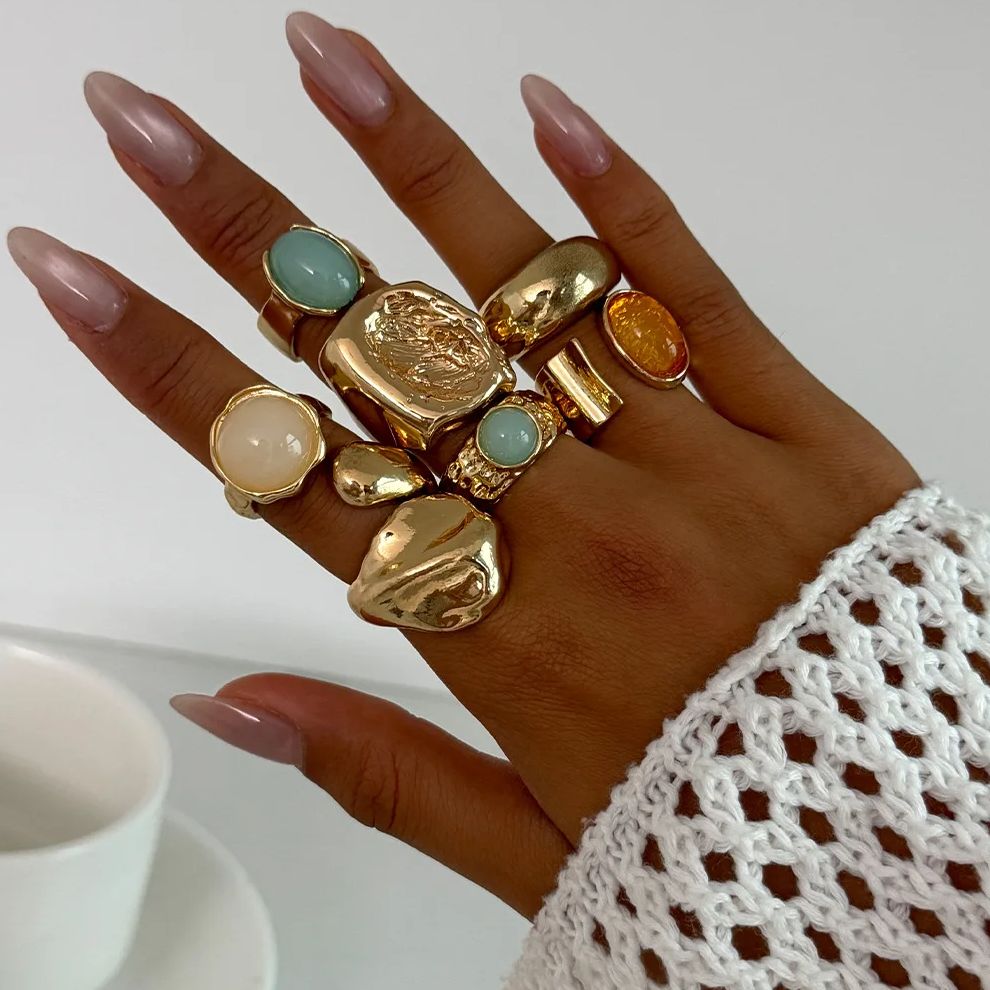 DIEZI 7pcs/set Vintage Multico - Vintage Punk Knuckle Rings Set ulasan dan harga