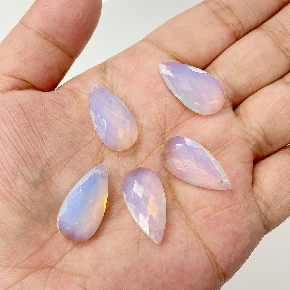 2pcs 13*25mm Long Water Drop S - Crystal Pendant Necklace Natural Stone ulasan dan harga