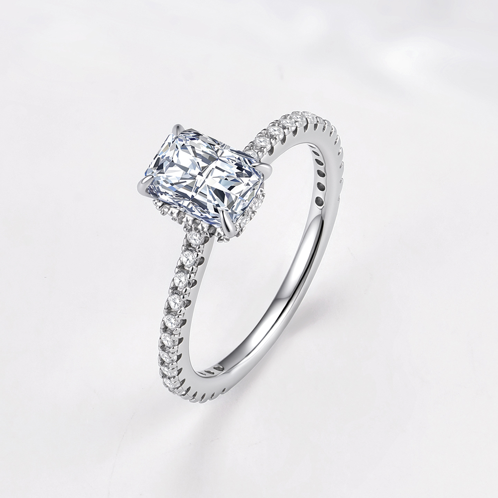 S925 Sterling Silver Simple Fo - Moissanite Engagement Ring 1 Carat ulasan dan harga