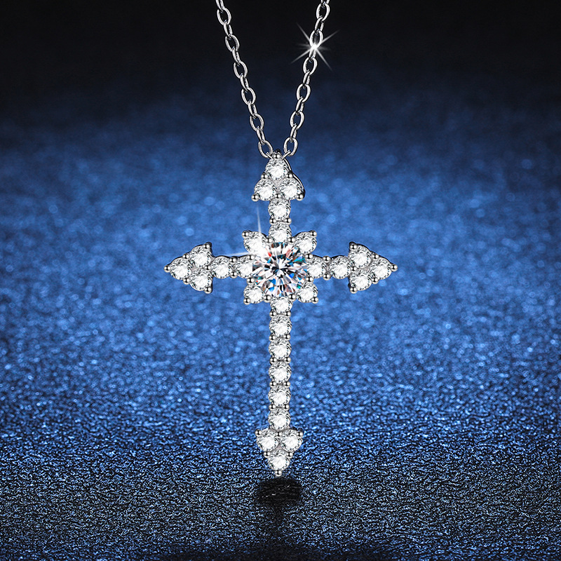 LioraGem Platinum PT950 Full-D - Cross Pendant Necklace Gold ulasan dan harga