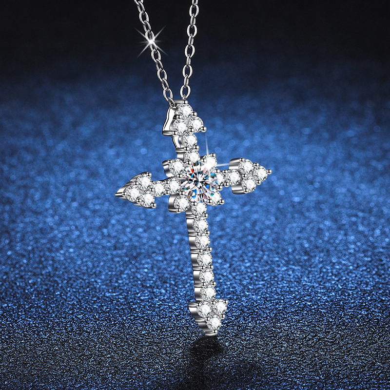 LioraGem Platinum PT950 Full-D - Cross Pendant Necklace Gold ulasan dan harga