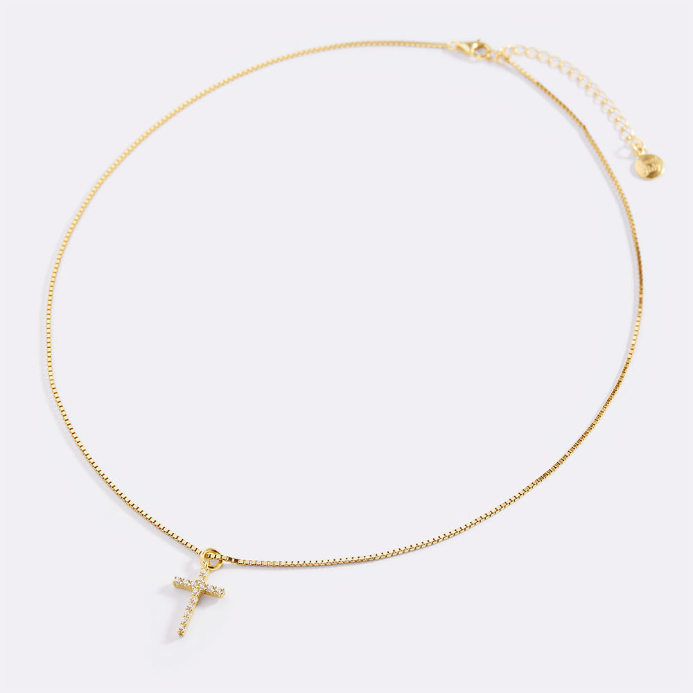 Diamond Pave Cross Necklace Cu - Cross Pendant Necklace Gold ulasan dan harga