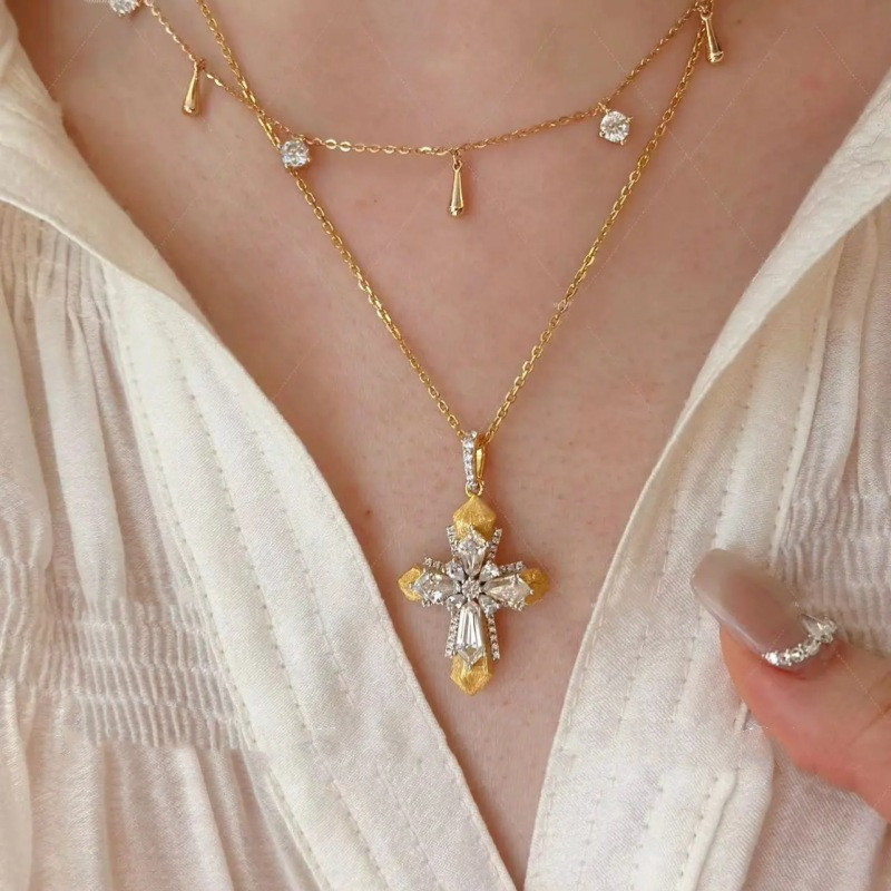 Vintage Vatican Cross Pendant  - Cross Pendant Necklace Gold ulasan dan harga