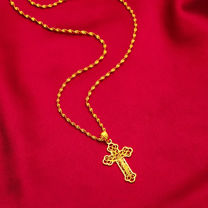 Briex Jewelry Ins Vintage Gold - Cross Pendant Necklace Gold ulasan dan harga