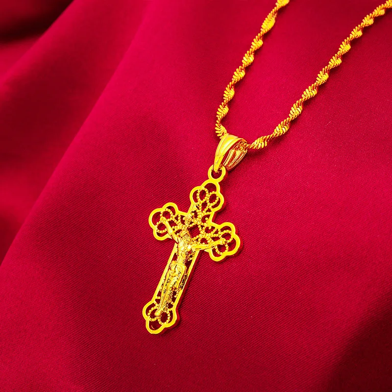 Briex Jewelry Ins Vintage Gold - Cross Pendant Necklace Gold ulasan dan harga
