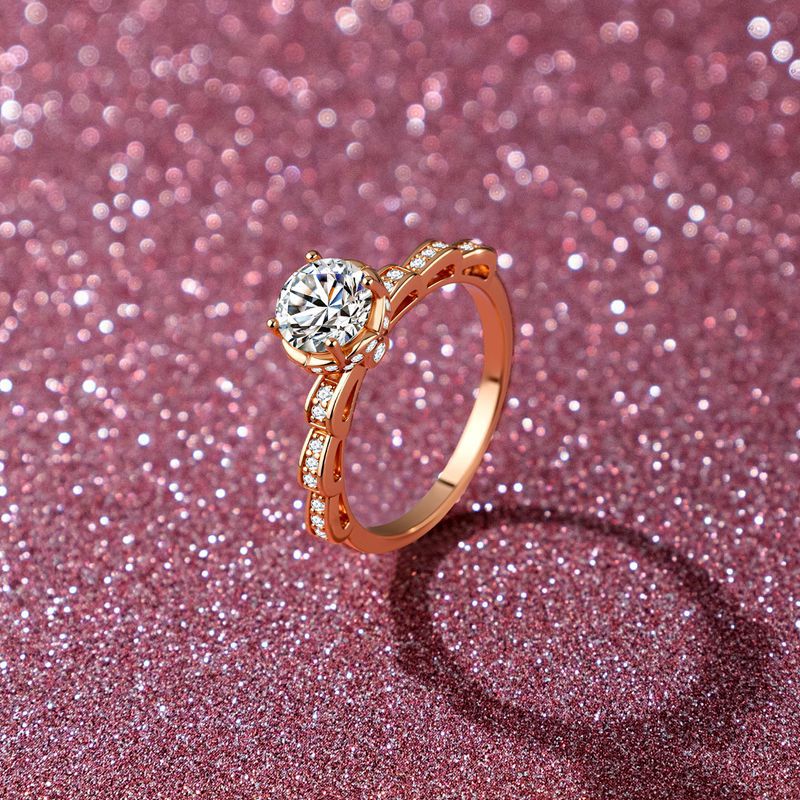 Holiday Gift Four-claw Bouquet - Moissanite Engagement Ring 1 Carat ulasan dan harga