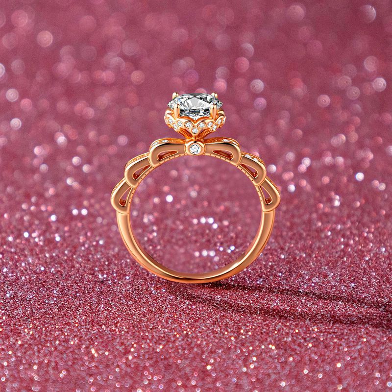Holiday Gift Four-claw Bouquet - Moissanite Engagement Ring 1 Carat ulasan dan harga