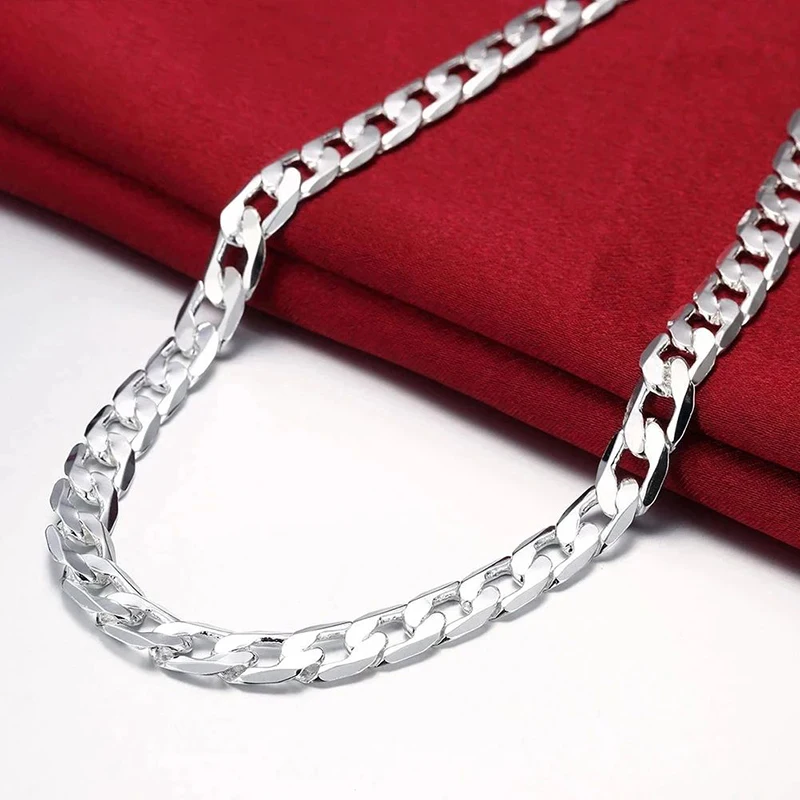 925 Sterling Silver Necklace F - Cuban Link Chain 12Mm ulasan dan harga