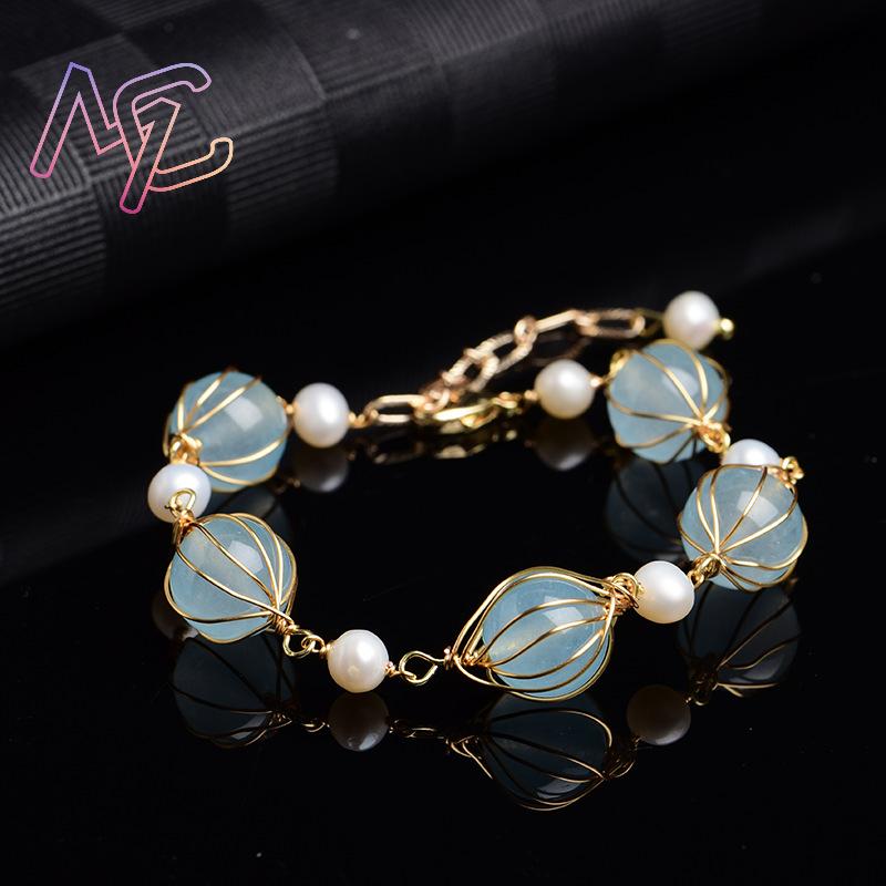 Blue Natural Jade Bead Earring - Earrings ulasan dan harga