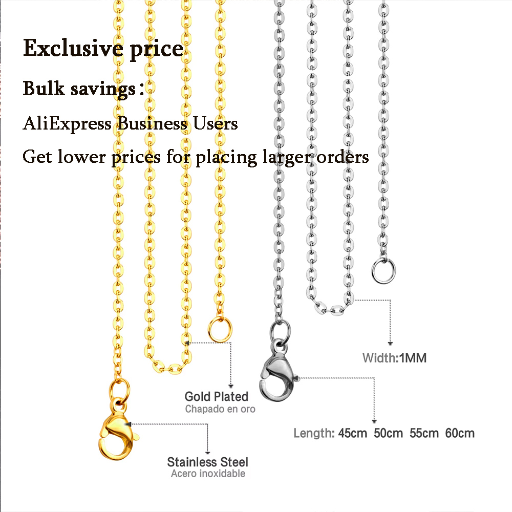 LUXUSTEEL 1-2mm 1/10Pcs/Lot St - Cuban Link Chain 12Mm ulasan dan harga