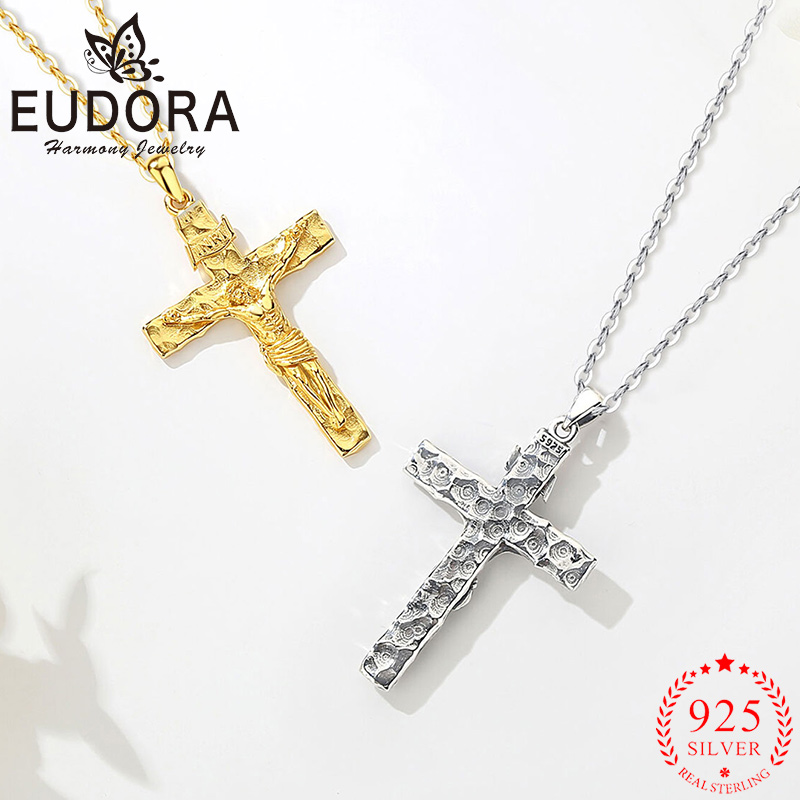 Eudora Crucifix Cross Necklace - Cross Pendant Necklace Gold ulasan dan harga