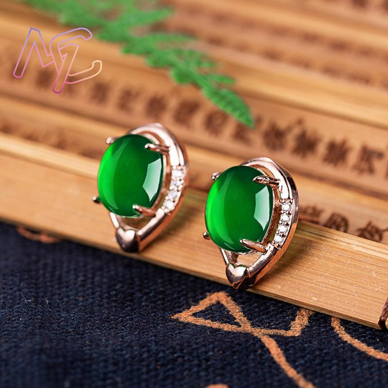 Natural Jade Flower Earrings S - Earrings ulasan dan harga