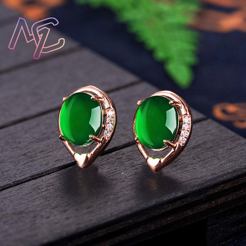 Natural Jade Flower Earrings S - Earrings ulasan dan harga