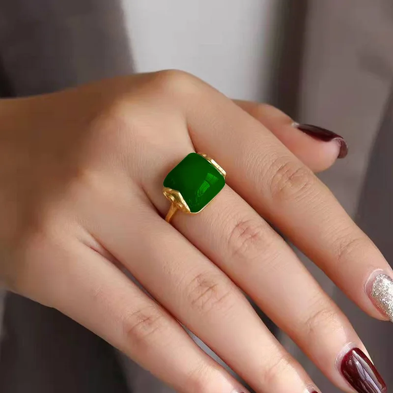 Natural Hetian Jade Ring Fashi - Rings ulasan dan harga